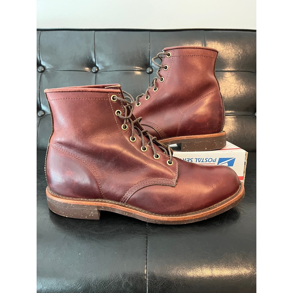 LL Bean x Chippewa Katahdin Iron Works Engineer Boots Cordovan Burgundy